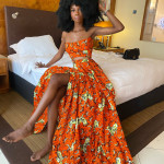 ankara skirt and a top
